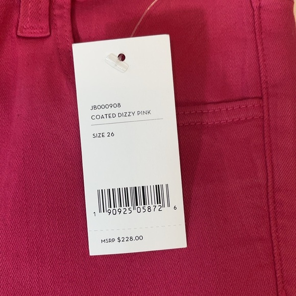 J Brand Alana High Rise Cropped Coated Dizzy Pink Jeans Size 26 NWT - Picture 13 of 17